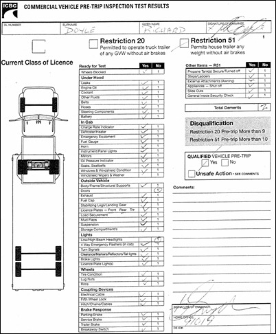 Semi Truck Inspection Report